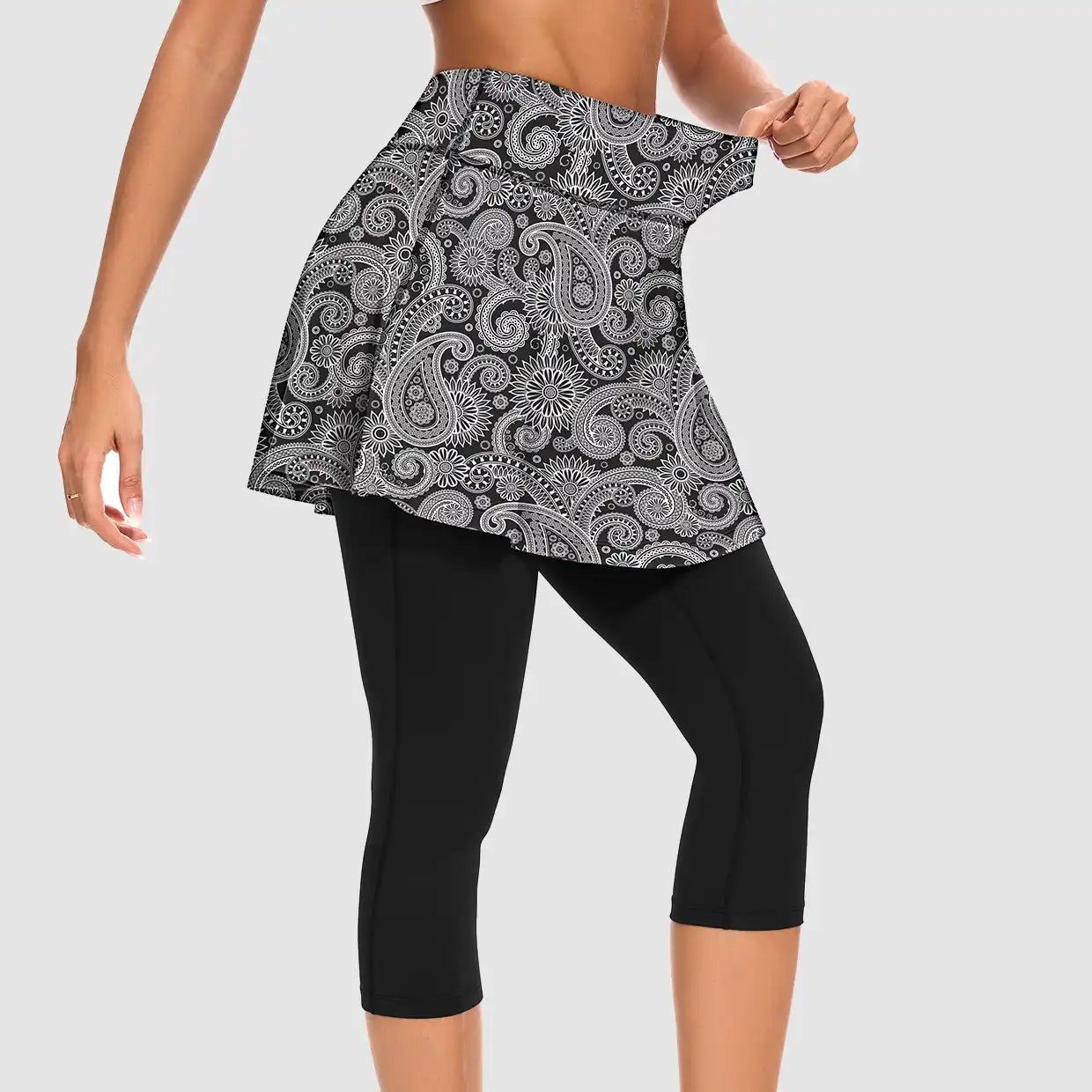 Basic Cropped Ruffled Skirted Leggings