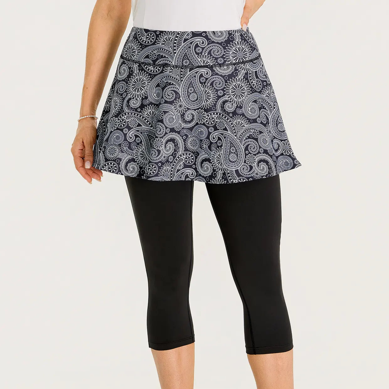 Basic Cropped Ruffled Skirted Leggings