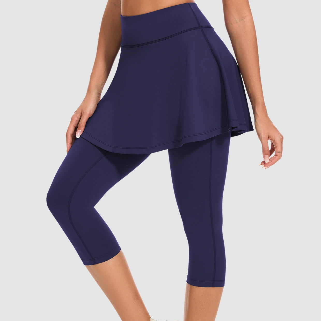 Basic Cropped Ruffled Skirted Leggings
