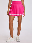 Pink 16" High-waisted Pleated Active Skort for Women