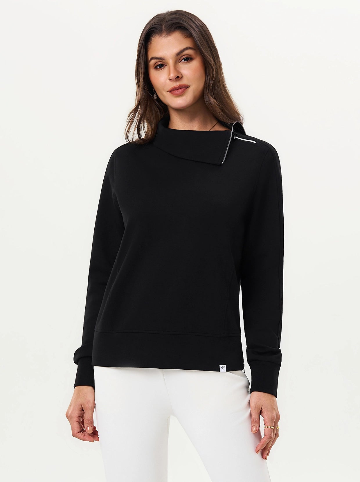 Black Side-zip Golf Sweatershirt