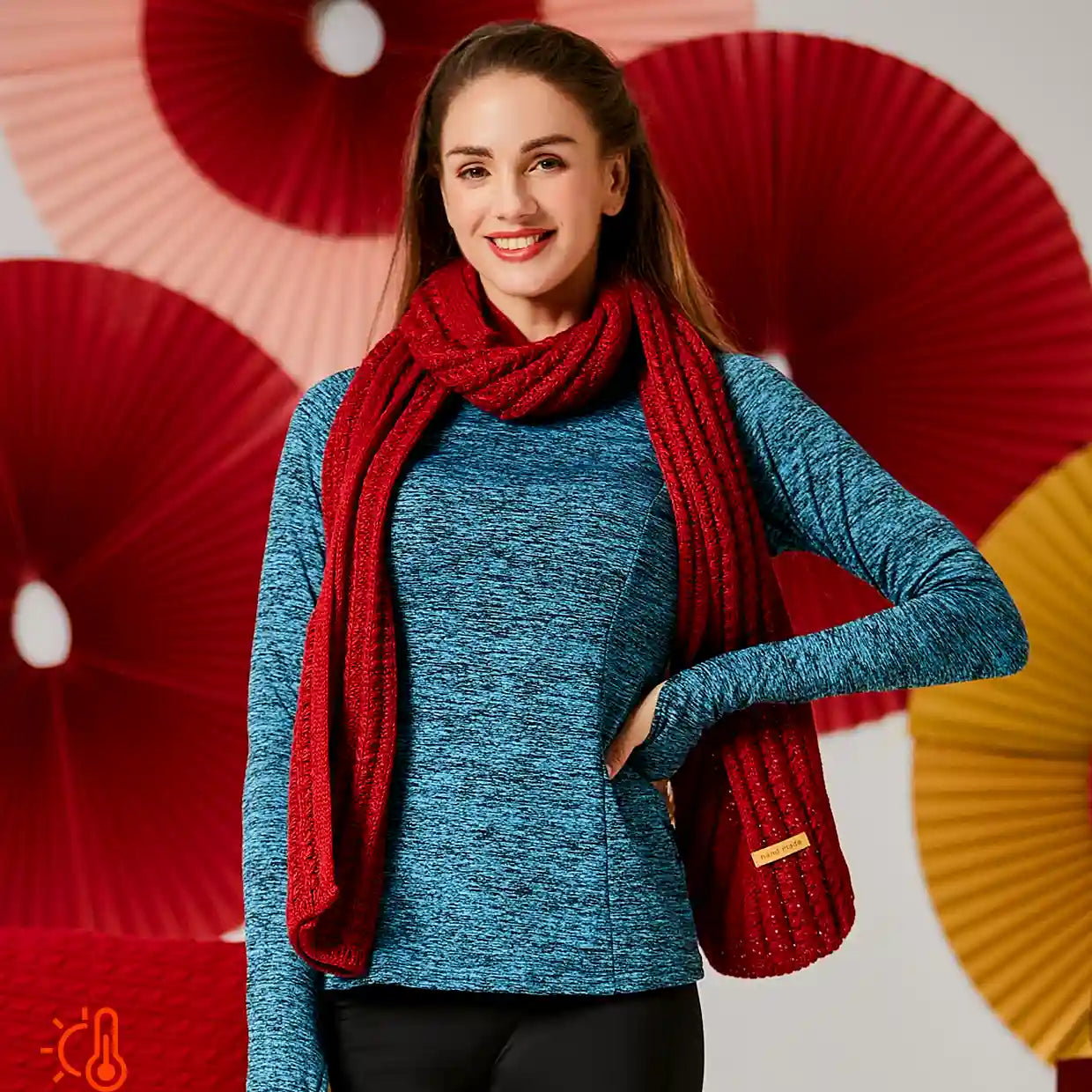 Crew-neck Long-sleeve Thermal Top for Women