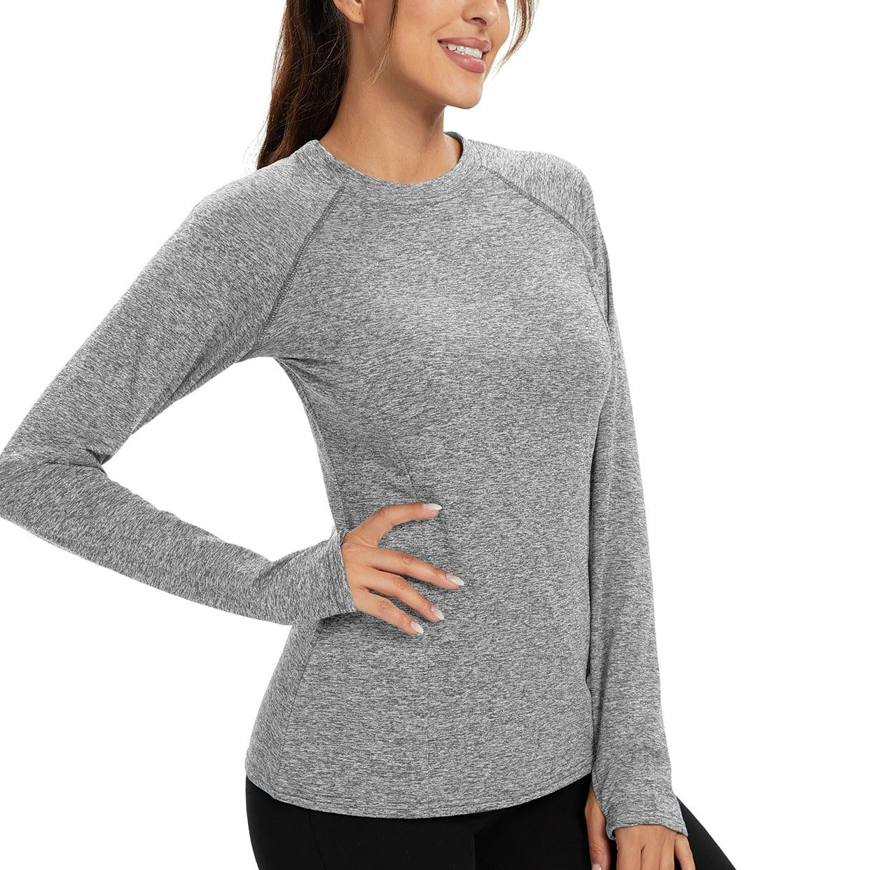 Crew-neck Long-sleeve Thermal Top for Women