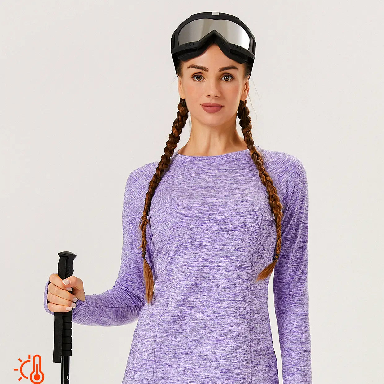 Basic Crew-neck Thermal Underwear for Women
