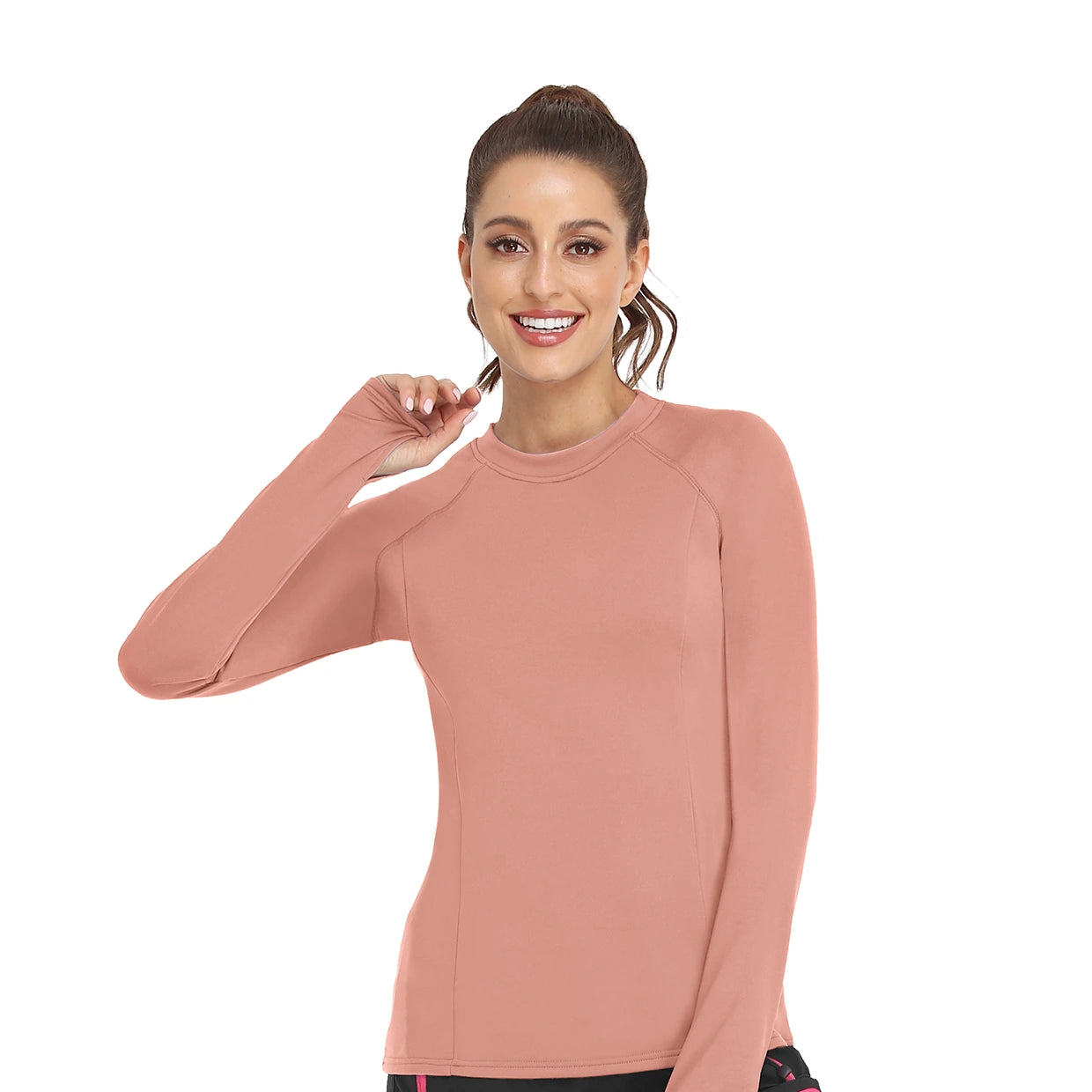 Crew-neck Long-sleeved Fleece top for Women