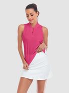 Pink Racerback Quarterzip Athletic Top For Ladies