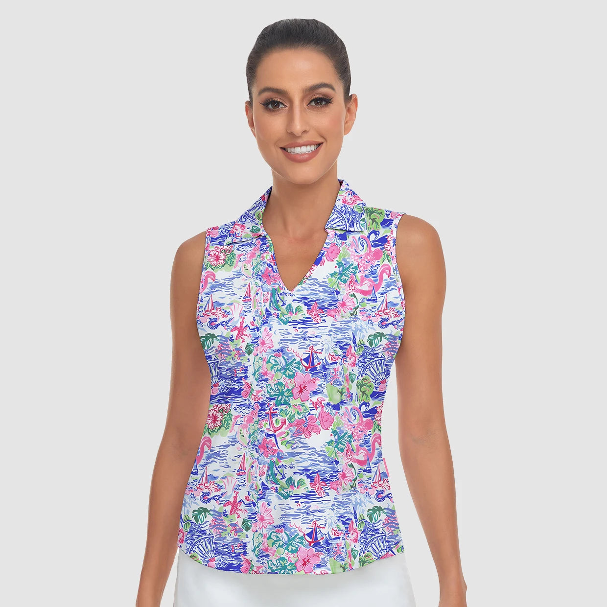 Quick-dry V-Neck Sleeveless Golf Polo Tops