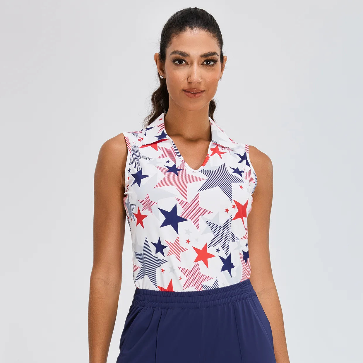 Quick-dry V-Neck Sleeveless Golf Polo Tops