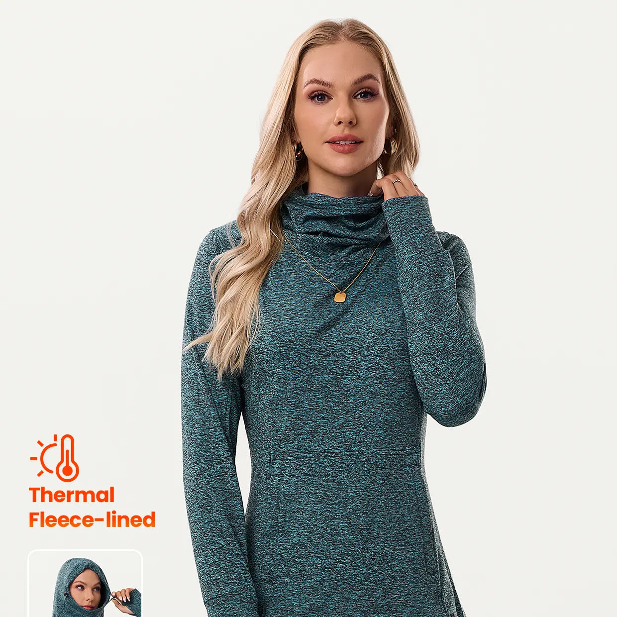 Ladies Pullover Long-sleeve Thermal Top With Thumb Holes