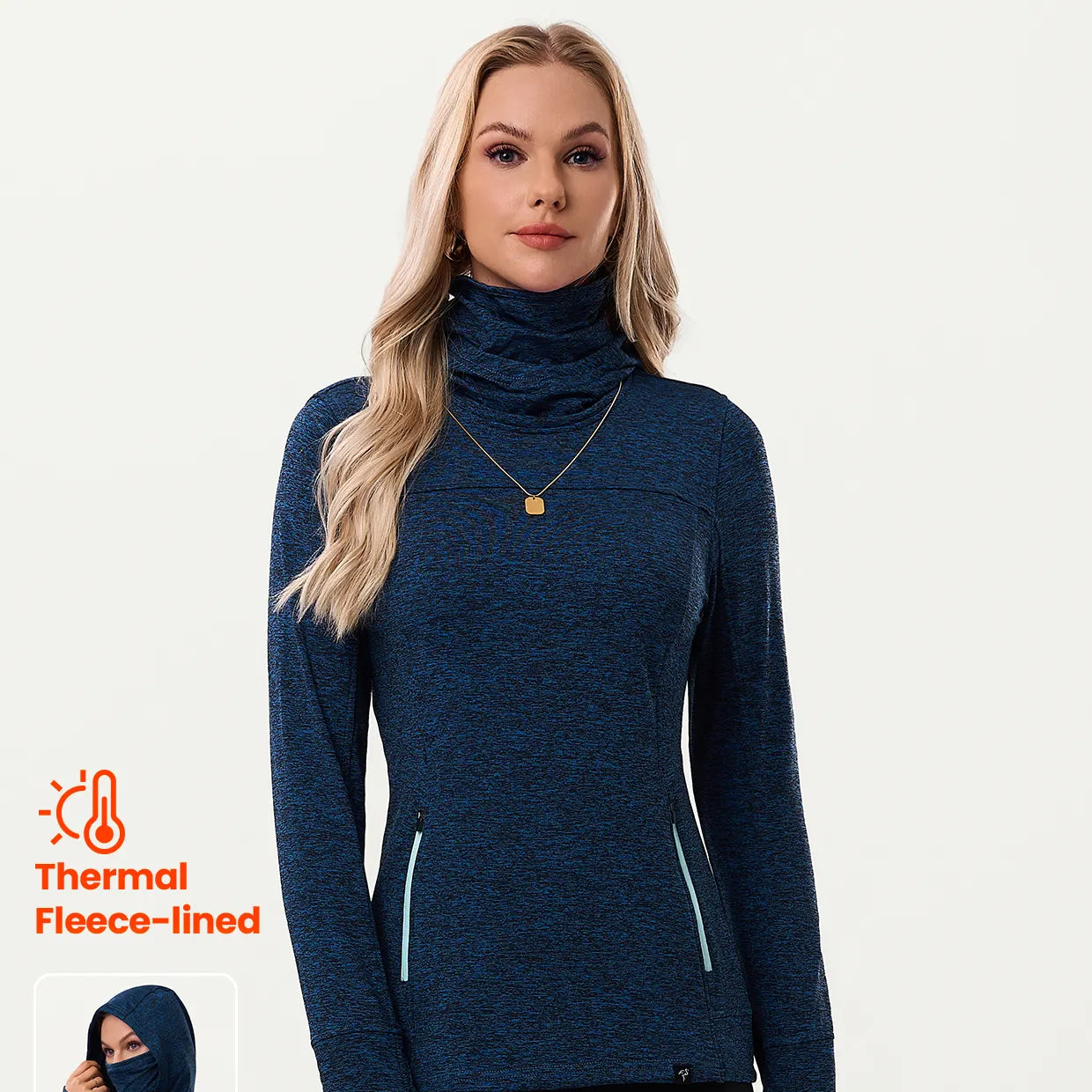 Women's Hooded Thermal Top with Neck Gaiter