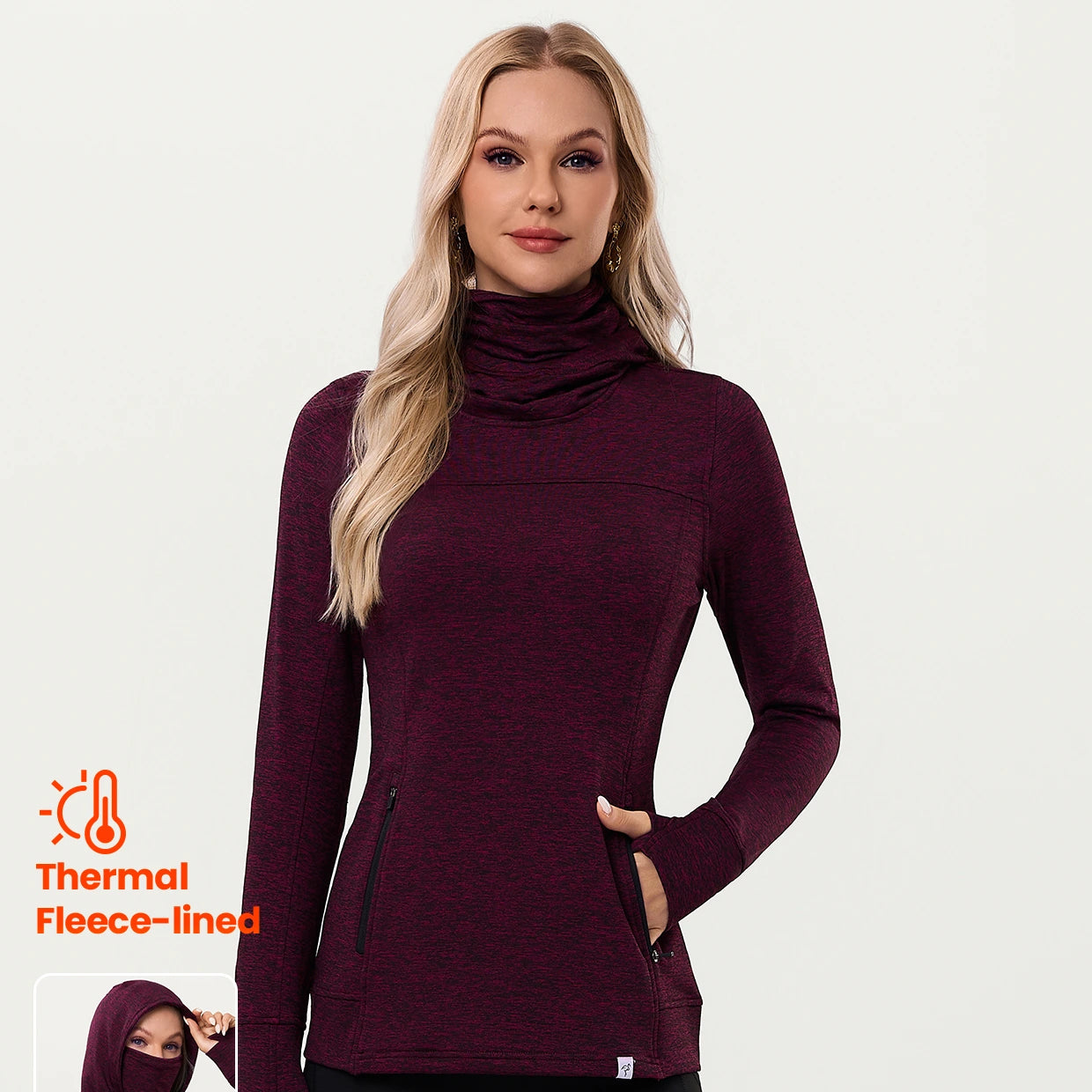 Women's Hooded Thermal Top with Neck Gaiter