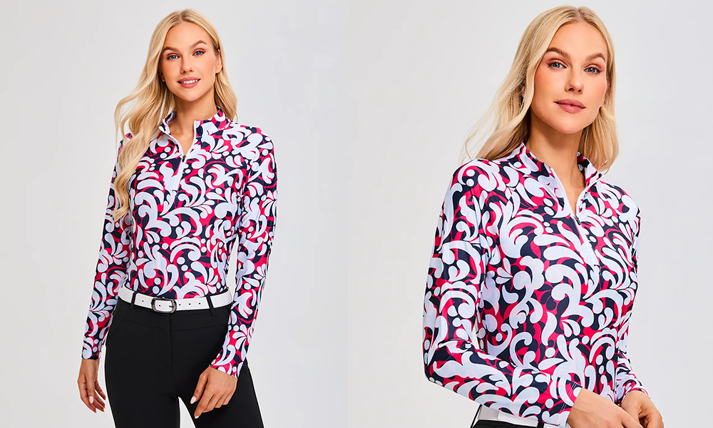 Women's printed polo shirt