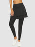 Soneven Pleated Athletic Skirted Leggings with Pockets