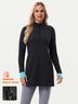 Quarter-zip Long-sleeve Fleece Dresses with Pockets