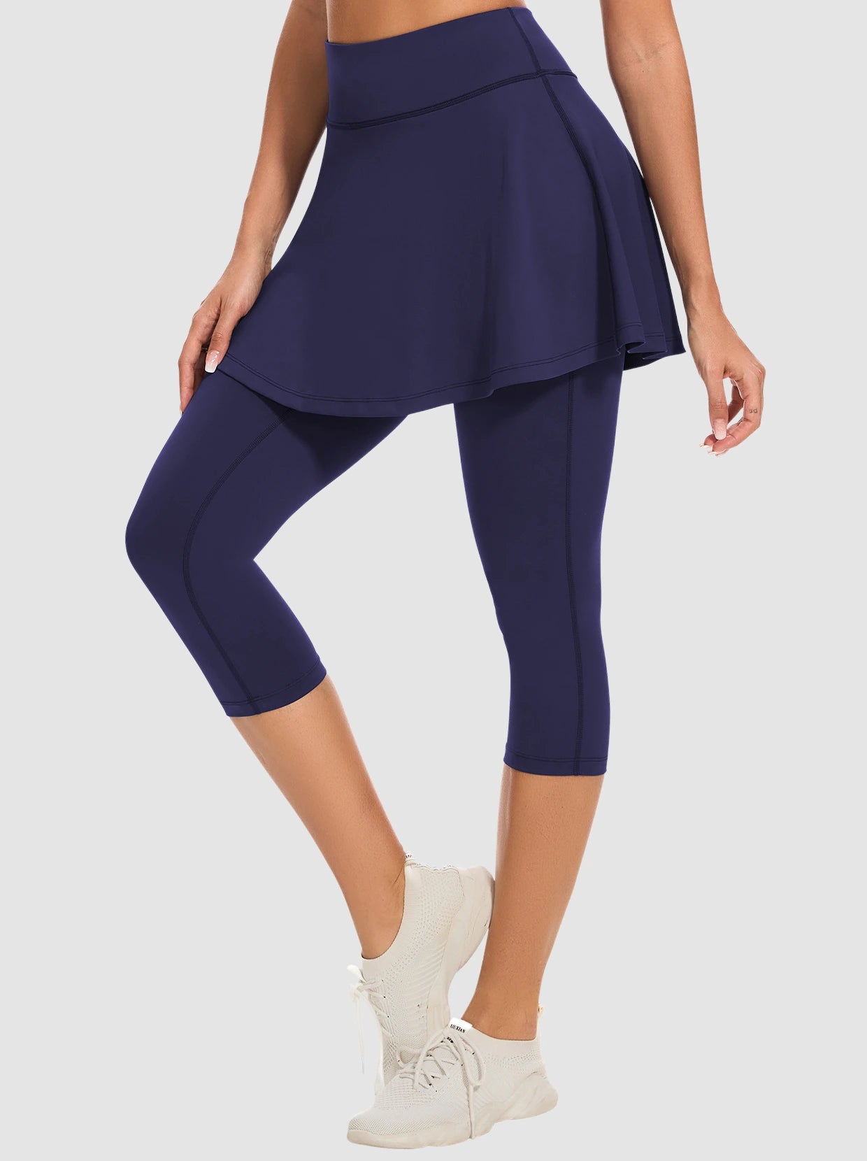 Basic Cropped Ruffled Skirted Leggings