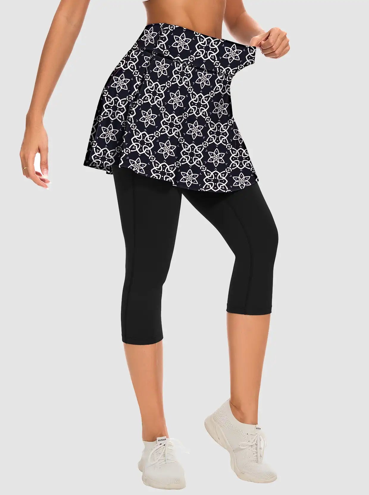 Basic Cropped Ruffled Skirted Leggings
