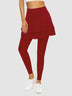 Soneven Pleated Athletic Skirted Leggings with Pockets