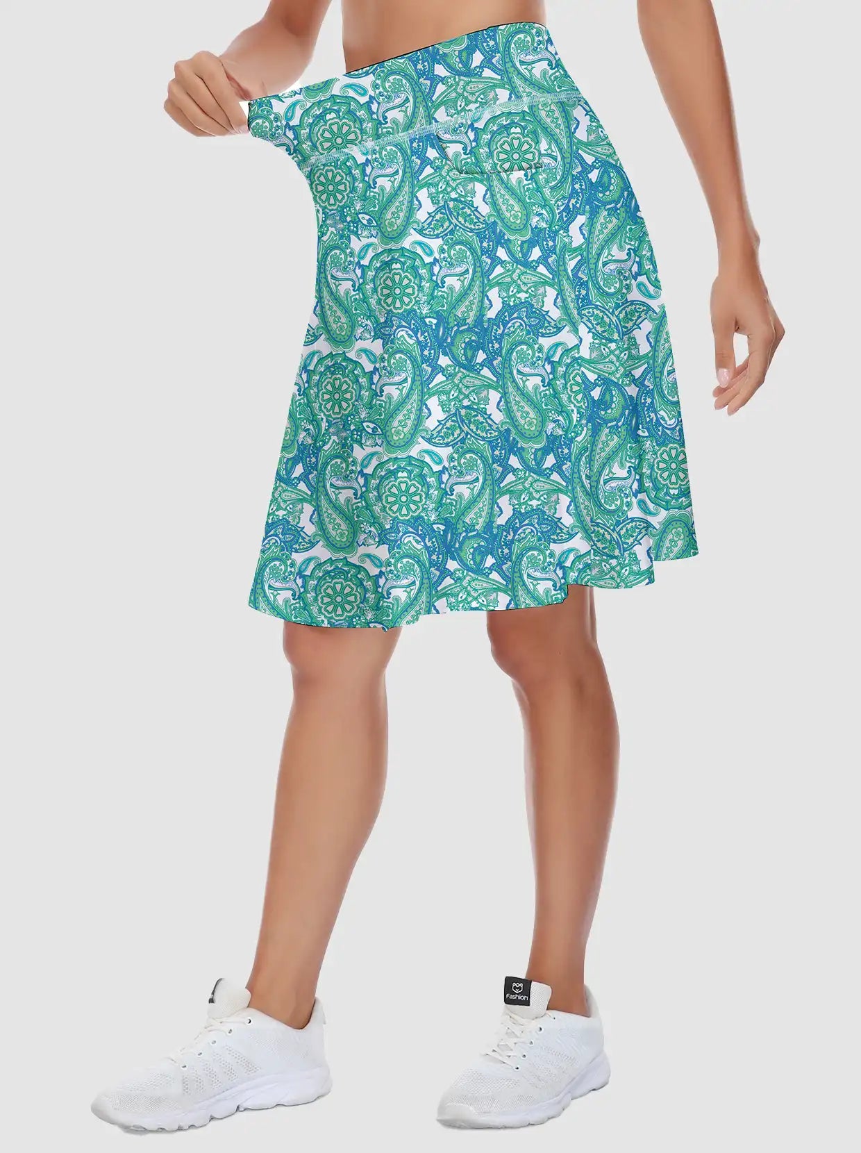 20" High-waisted Active Skorts with Shorts and Pockets