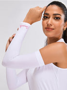 Solid White Stretch Sun Protection Sleeves