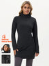 34" Side-zip Hooded Thermal Dresses with Pockets