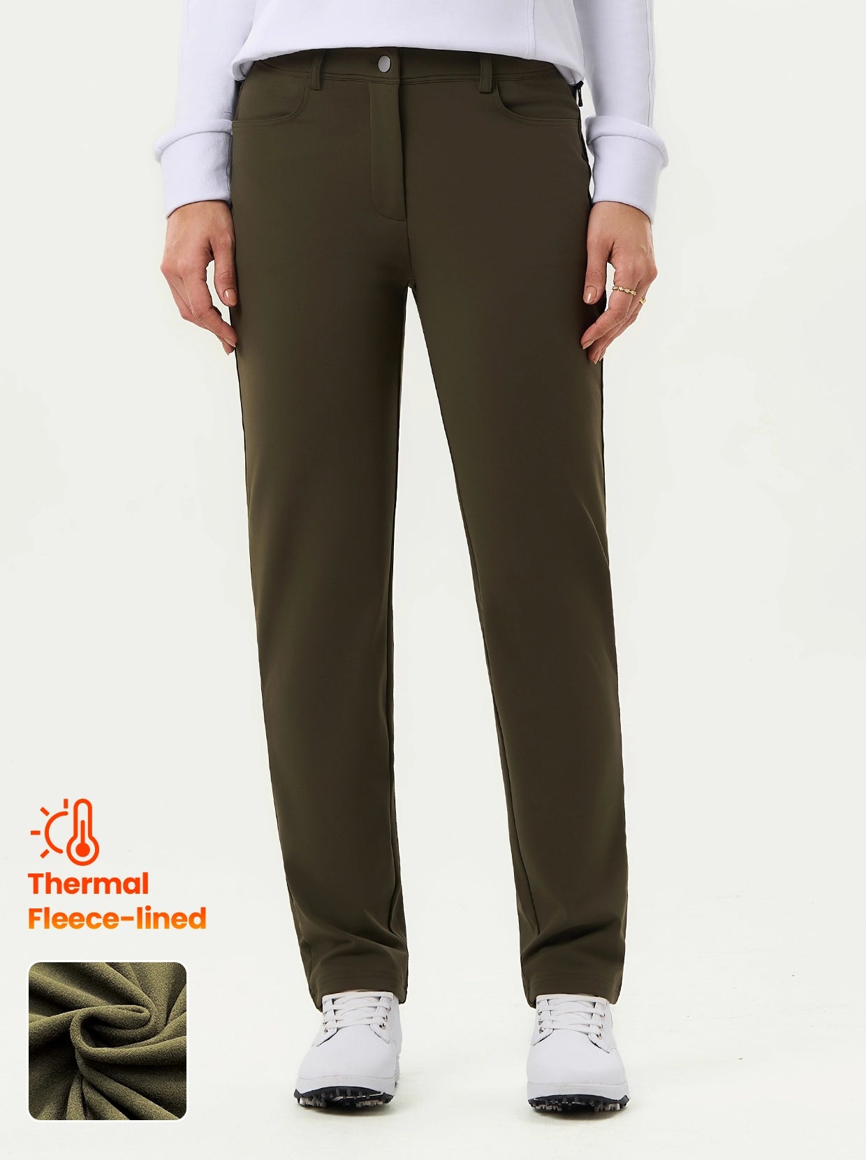 Dark Green 34" Stretchy Thermal Golf Pants