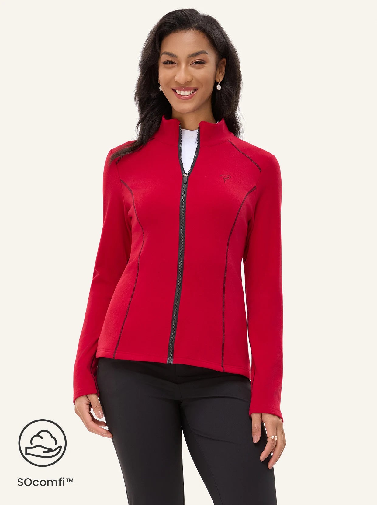 SOcomfi™ Red Full-zip Long-sleeve Thermal Jacket