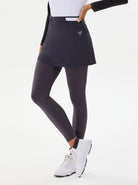 Grey Stetchy Side-zip Skirted Leggings  for women