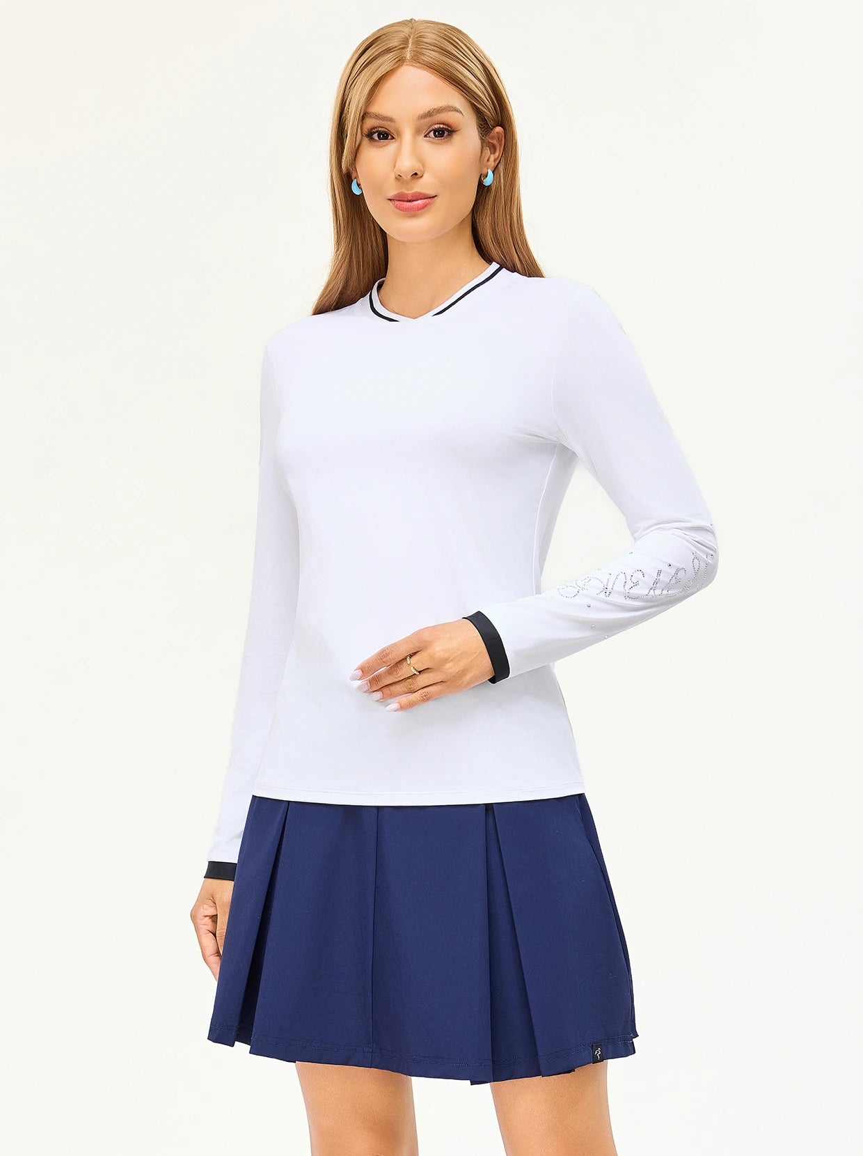 UPF50+ Hot-Fix Rhinestone Long Sleeve Base Layer (SHIP IN 13 DAYS)