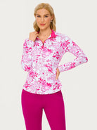 Rose-red Quarter-zip Long-sleeve Shirt