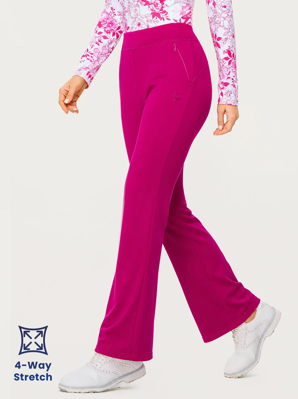 29" Rose-red Mid-rise High-Stretch Golf Pants