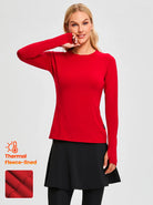Crew-neck Long-sleeved Fleece top for Women