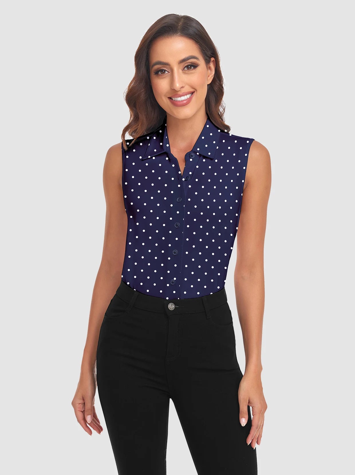 Moisture-wicking Button-Down Sleeveless Golf Polo Shirts