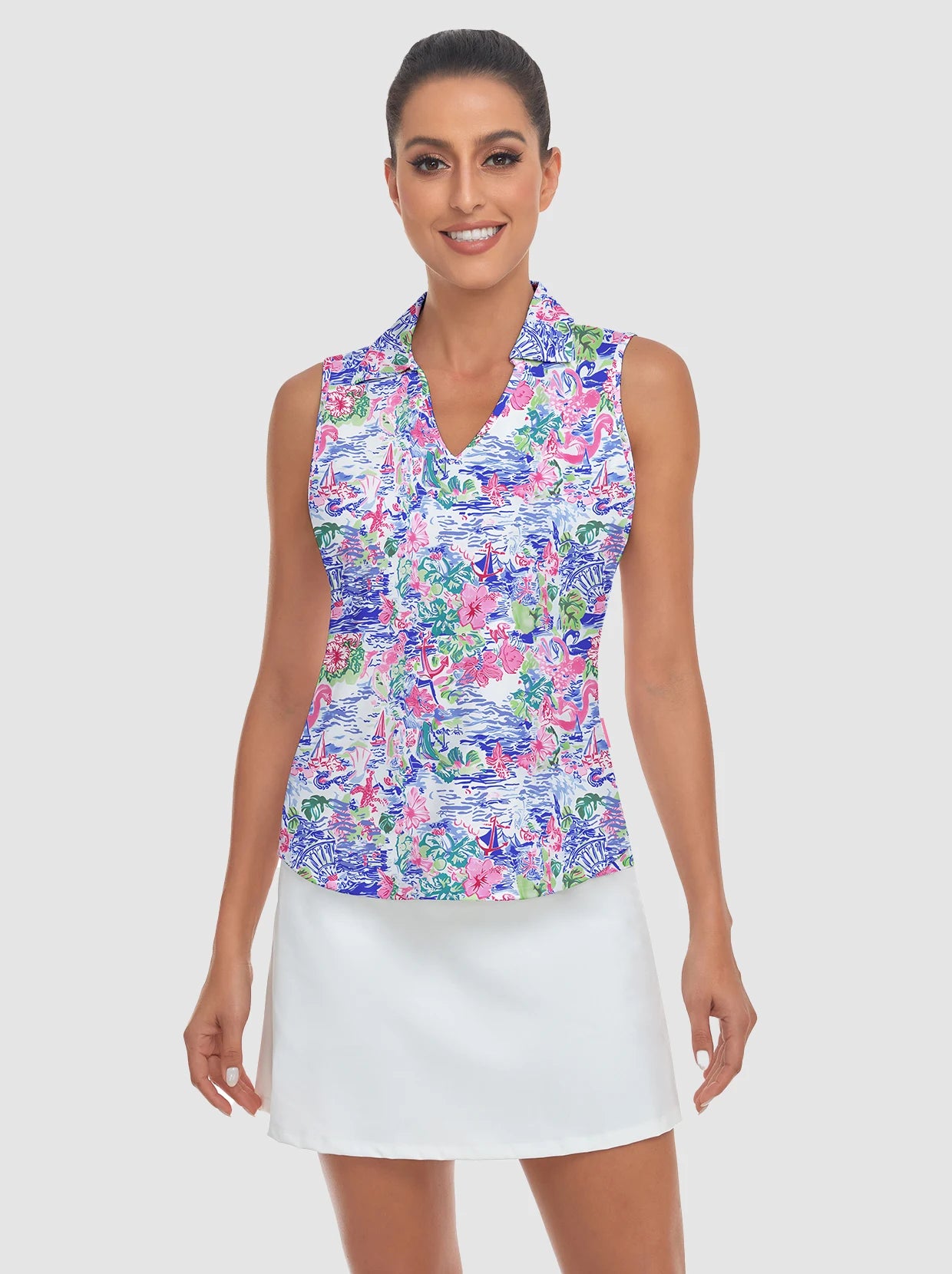 Quick-dry V-Neck Sleeveless Golf Polo Tops