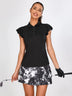 Quarter-zip Ruffled Short-sleeve Polo Shirts