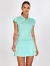 Quarter-zip Ruffled Short-sleeve Polo Shirts