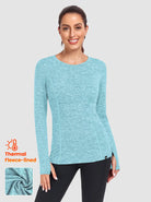 Crew-neck Long-sleeve Fleece Tops
