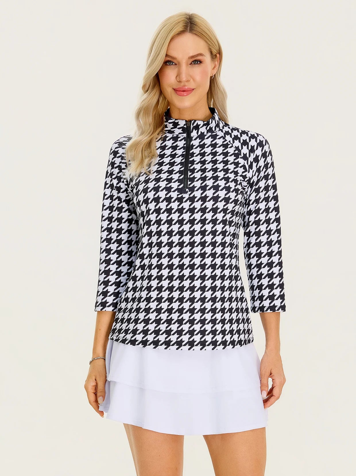 UPF50+ Quarter-zip 3/4 Sleeve Polo Shirt