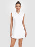 Basic 34" Quarter-zip Ruffled Sleeveless Dresses with Shorts