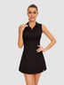 33"  Quarter-zip Sleeveless Dress with Shorts and Pockets