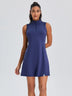 Ladies 33"  Quarter-zip Sleeveless Dress with Shorts and Pockets