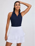 Ladies' Ribbed V-neck Racerback Sleeveless Polo Shirt