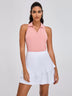Ladies' Ribbed V-neck Racerback Sleeveless Polo Shirt