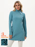 Basic Side-zip Long-sleeve Thermal Dresses with Pockets
