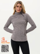 Side-zipper Long-sleeve Thermal Tops with Thumbholes