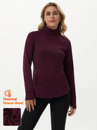 Side-zipper Long-sleeve Thermal Tops with Thumbholes