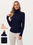Cowl-Neck Long-sleeve Thermal Top with Windproof Mask